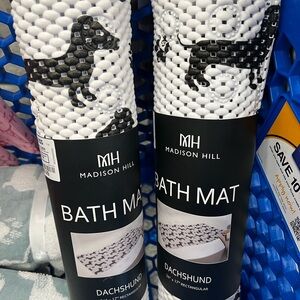 Madison Hill Dachshund Pattern Bath Mat in Black and White
